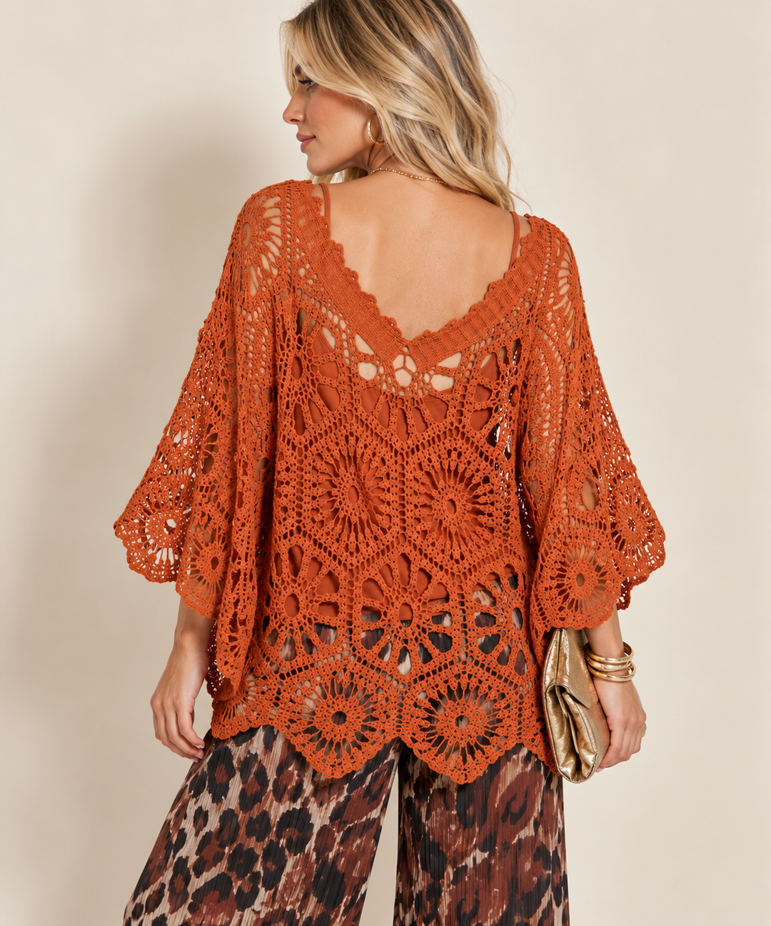 Zephyra Crochet Top Cinnamon