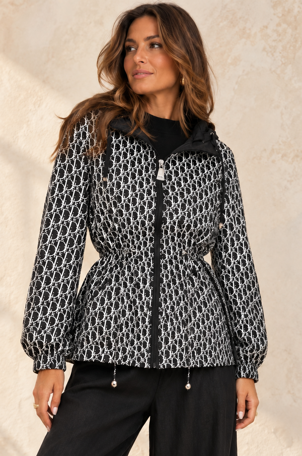 Christa Reversible Raincoat Black