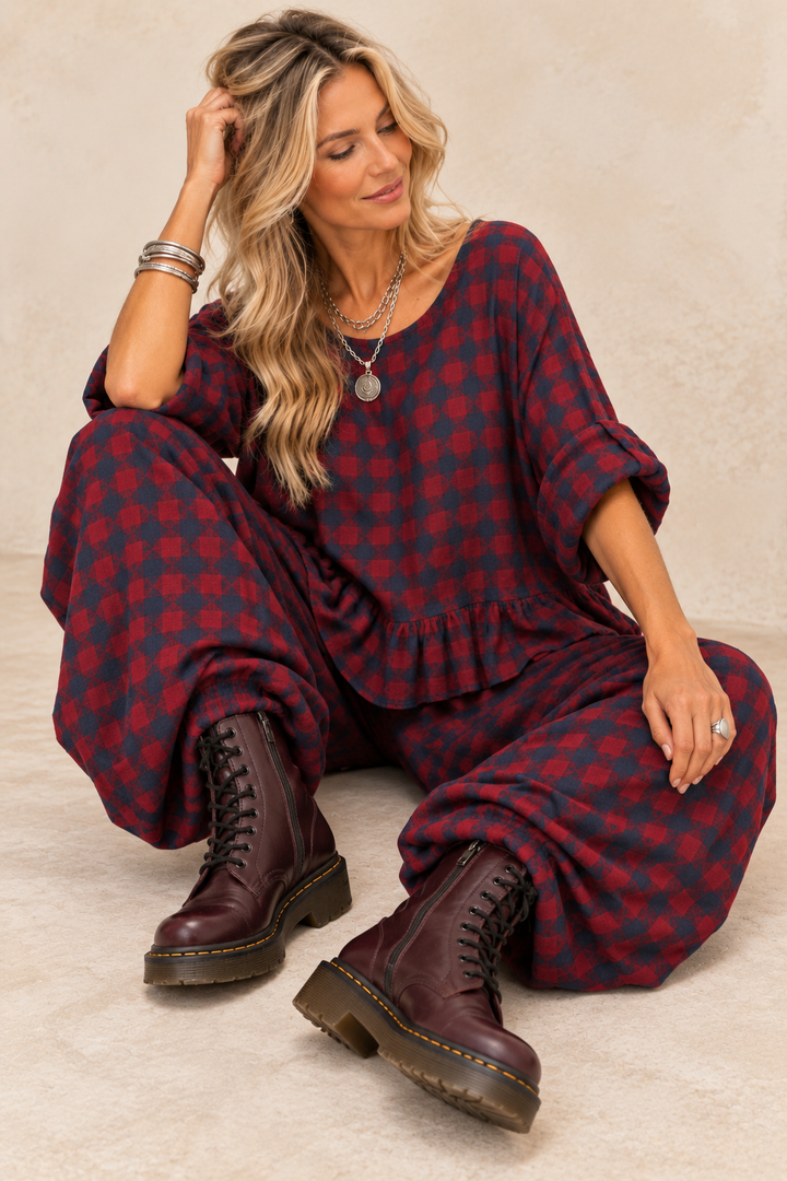 Brooke Lace Up Boots Dark Aubergine