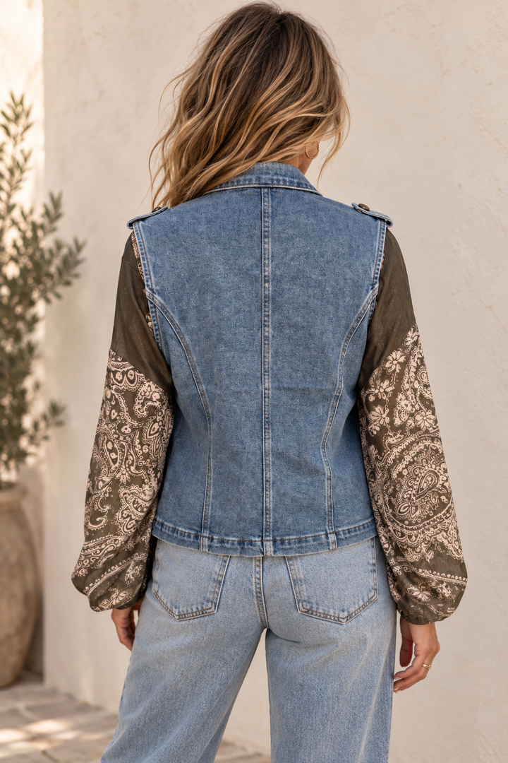 Ciandra Military Waistcoat Denim