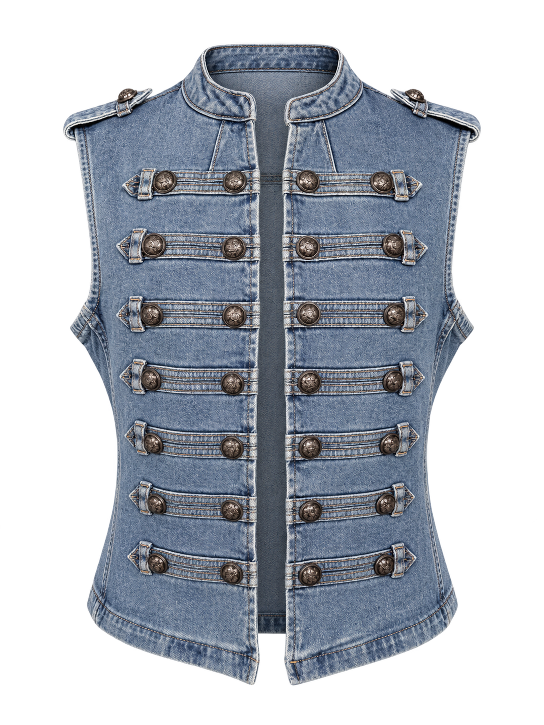 Ciandra Military Waistcoat Denim
