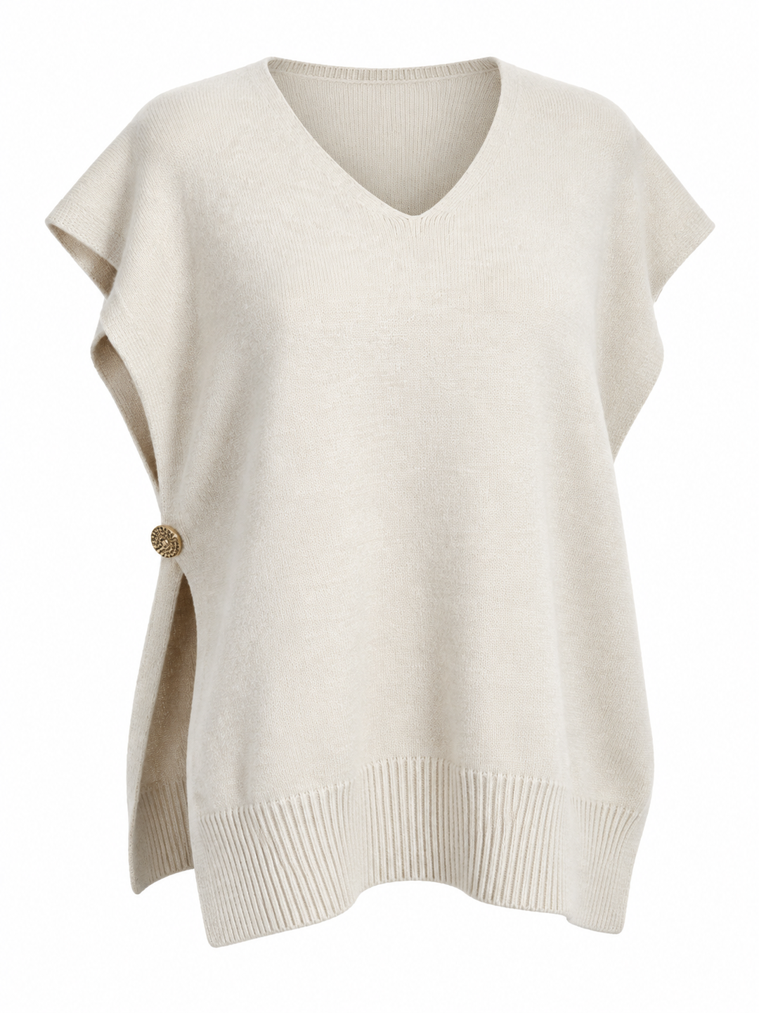Ember Gold Button Tank Top Cream