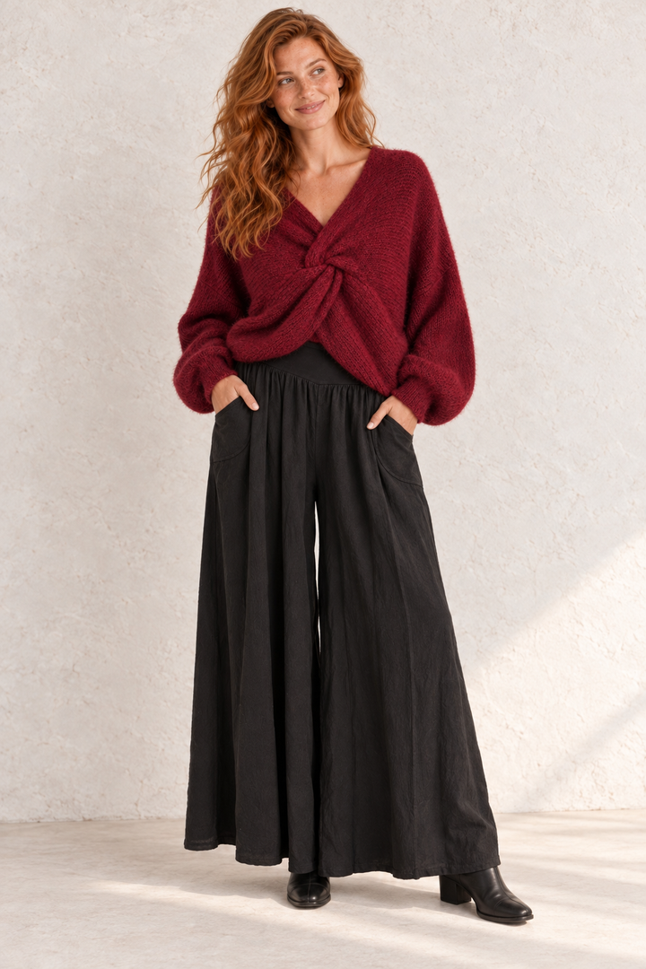 Esme Layering Twist Top Burgundy