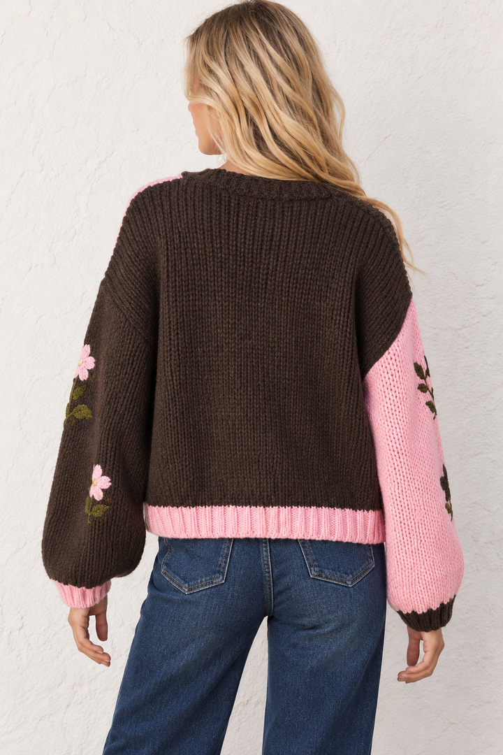 Cherry Blossom Chunky Knit Cardigan