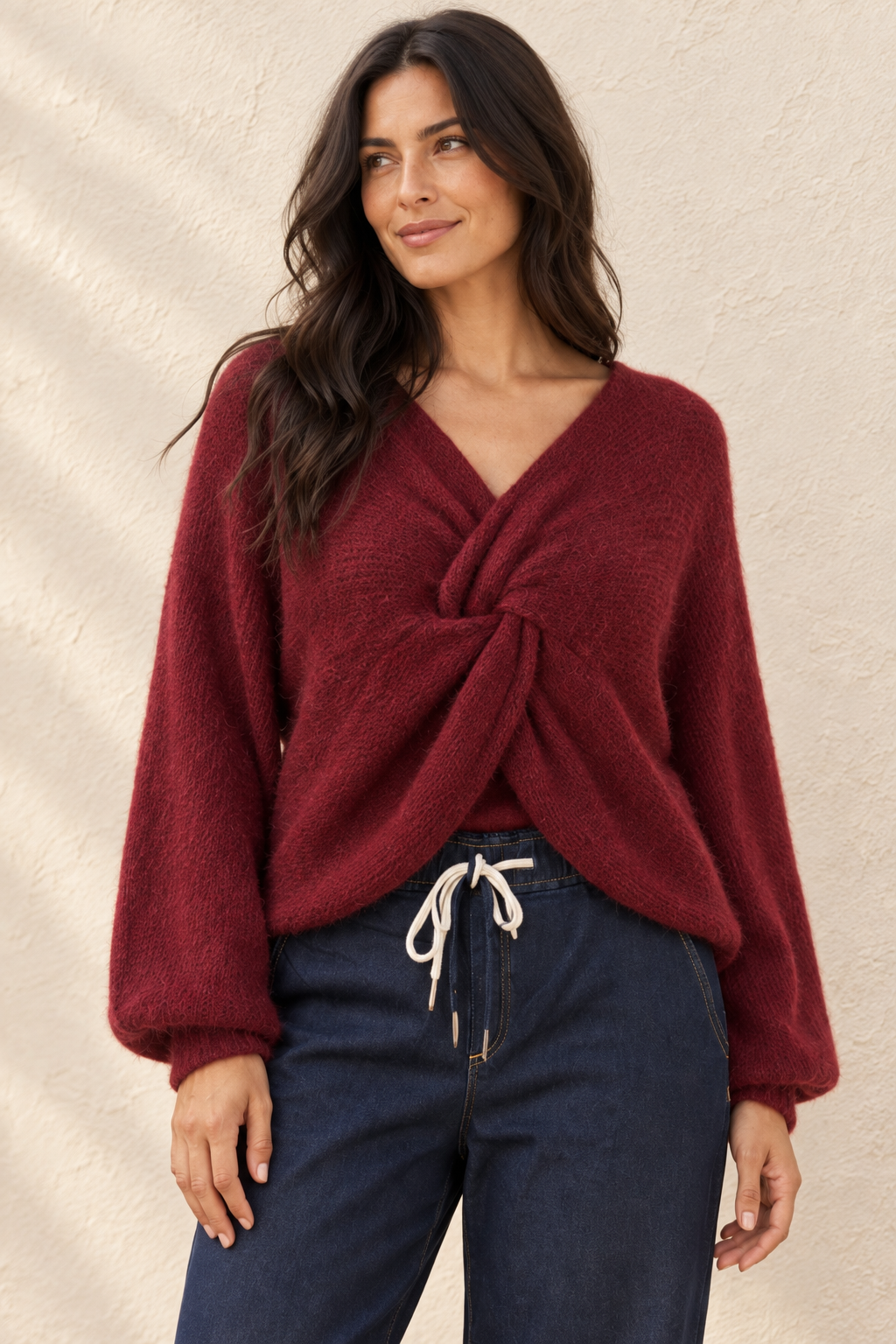 Esme Layering Twist Top Burgundy