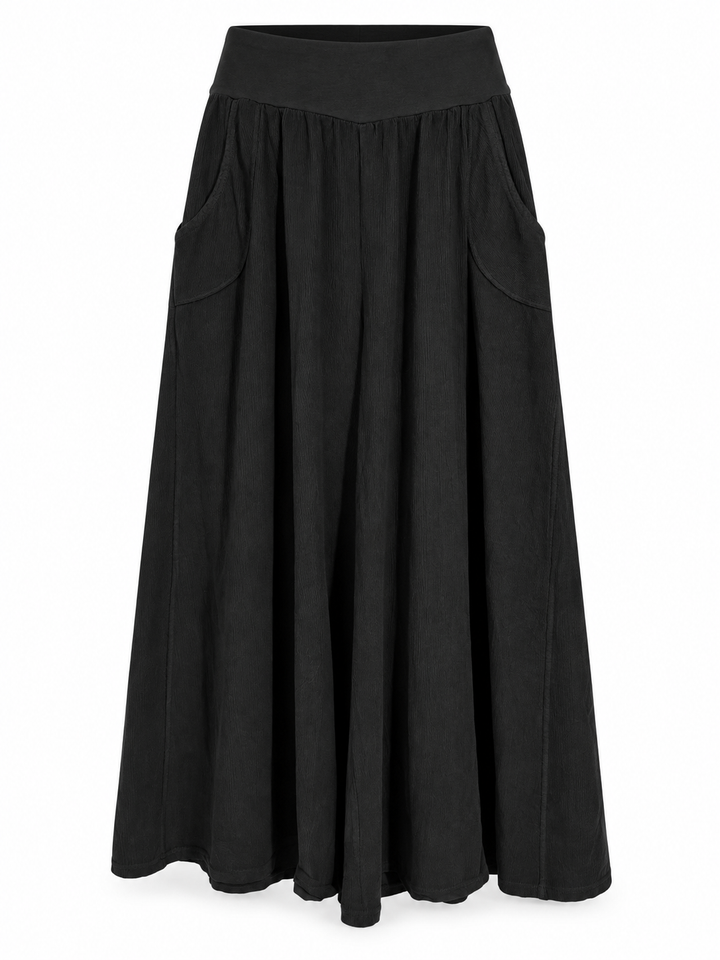 Marlow Needlecord Wide Leg Trousers Black