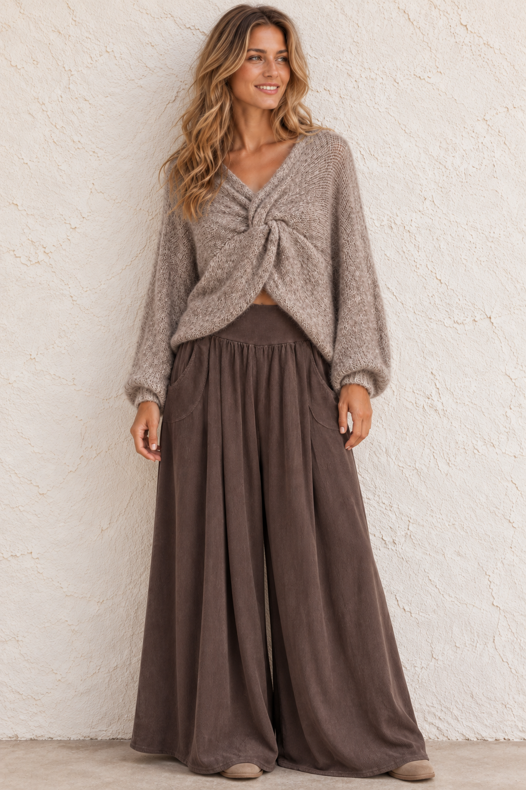 Esme Layering Twist Top Mocha