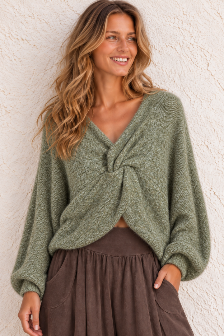 Esme Layering Twist Top Sage