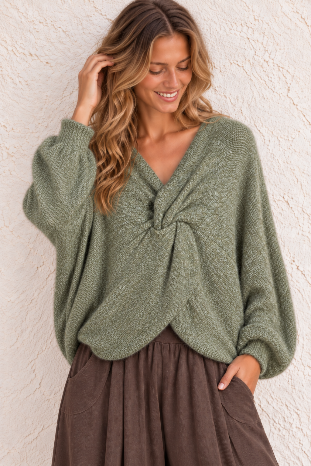 Esme Layering Twist Top Sage