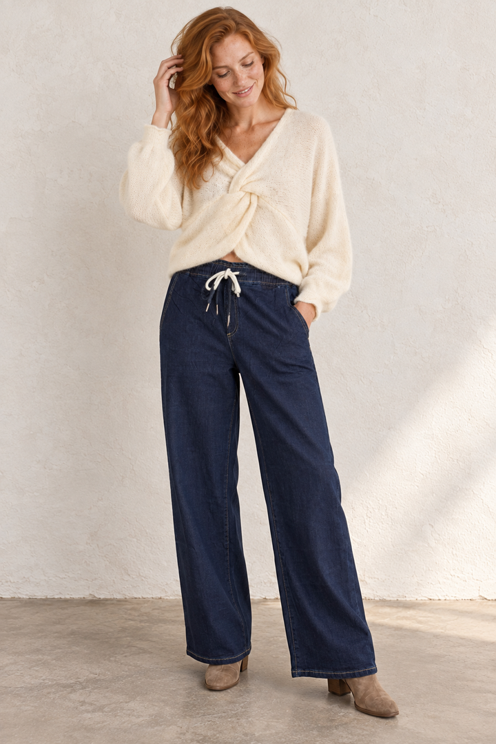 Ivy Drawstring Jeans Indigo