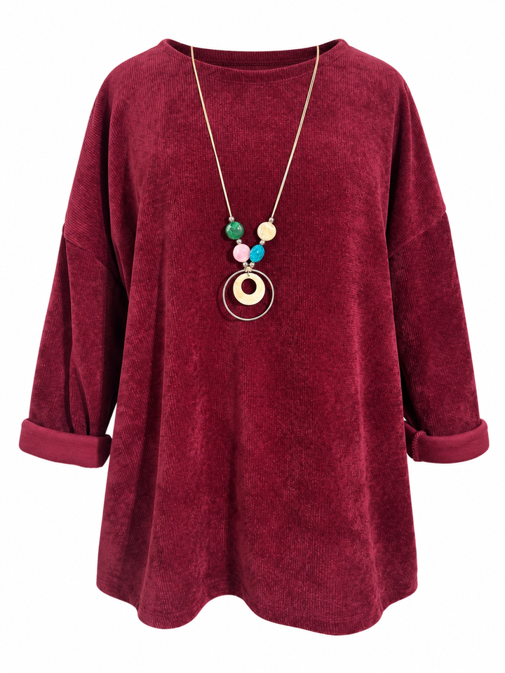 Camila Chenille Top Wine
