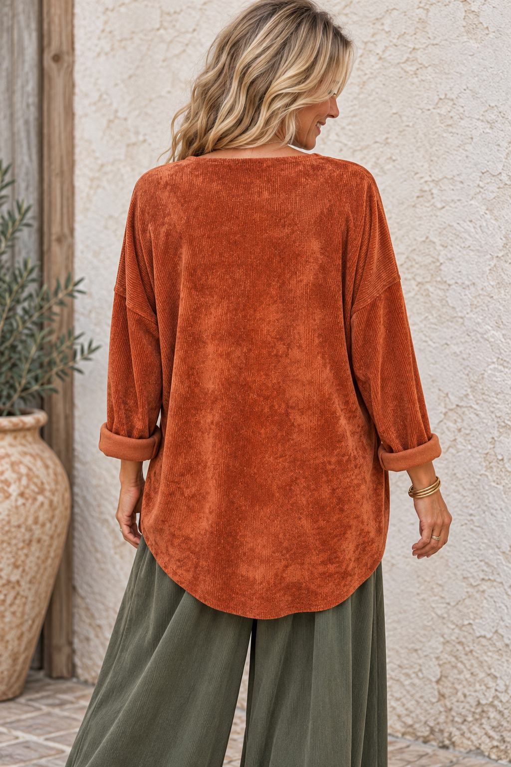 Camila Chenille Top Rust