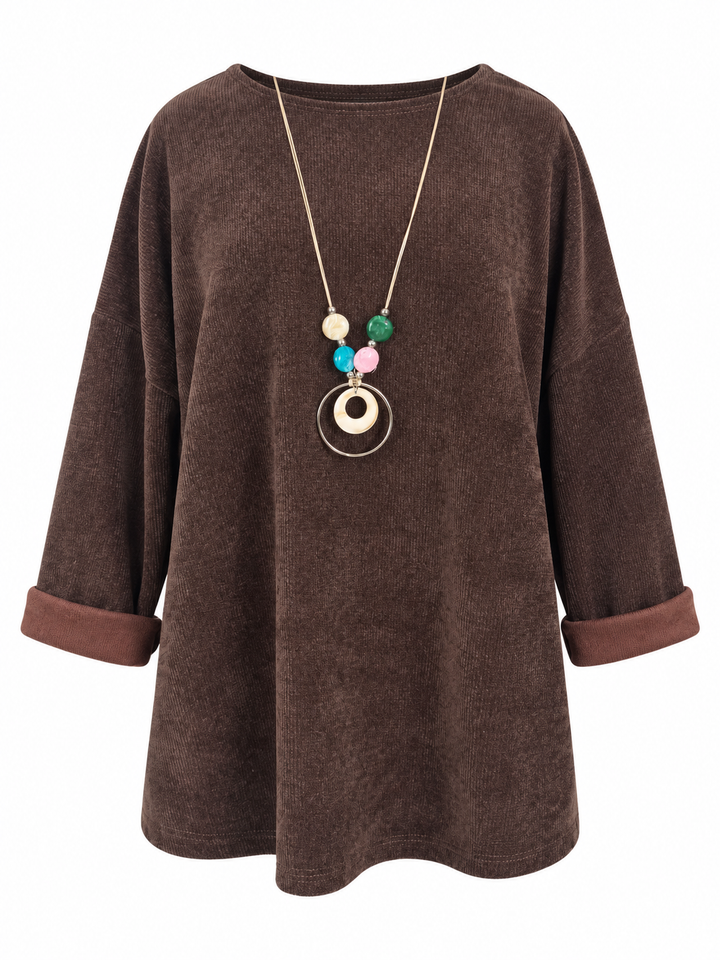 Camila Chenille Top Chocolate