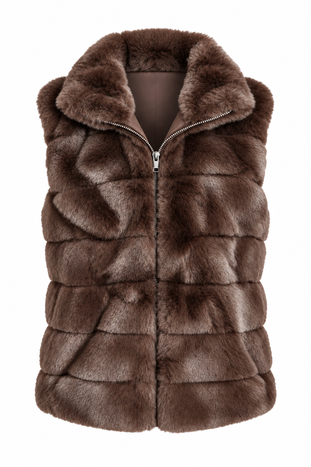 Aspen Faux Fur Panel Gilet Chocolate
