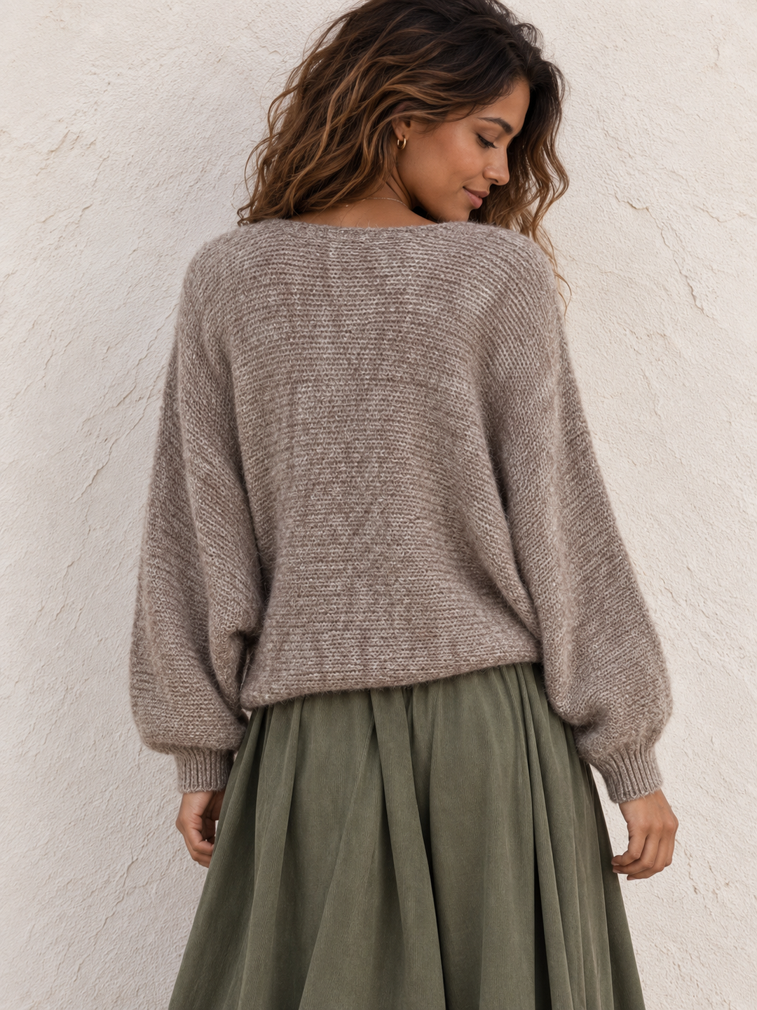 Frankie Button Layering Top Mocha
