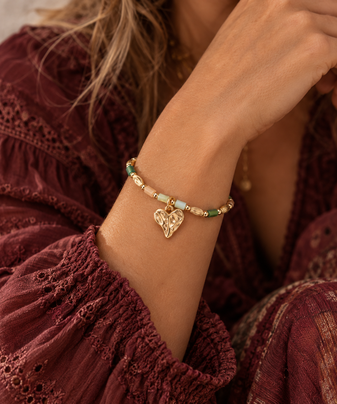 Kiri Heart Bracelet Gold/Multi