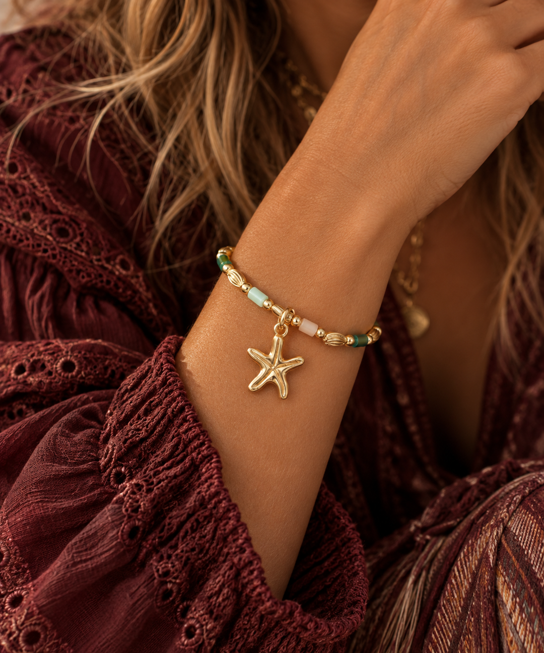 Kiri Starfish Bracelet Gold/Multi
