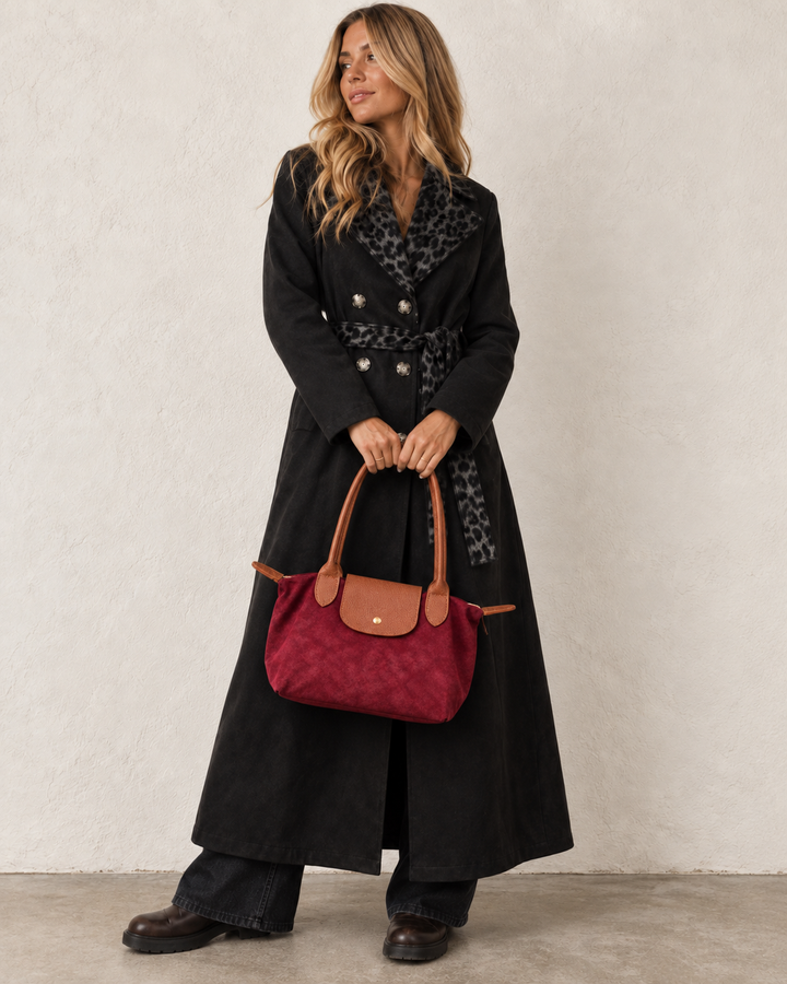 Margot Faux Suede Handbag Plum