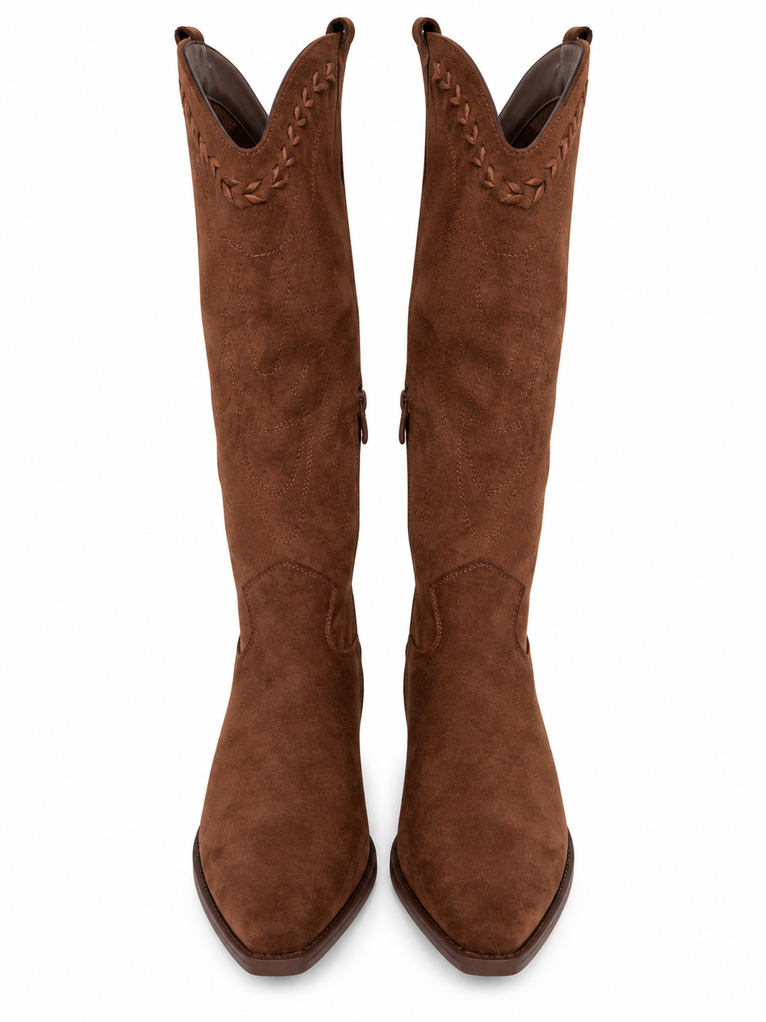 Taylor Faux Suede Cowboy Boots Coffee