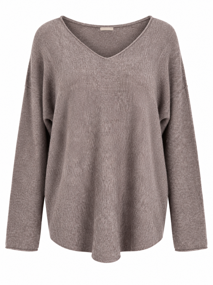 Anabelle V Neck Jumper Mocha