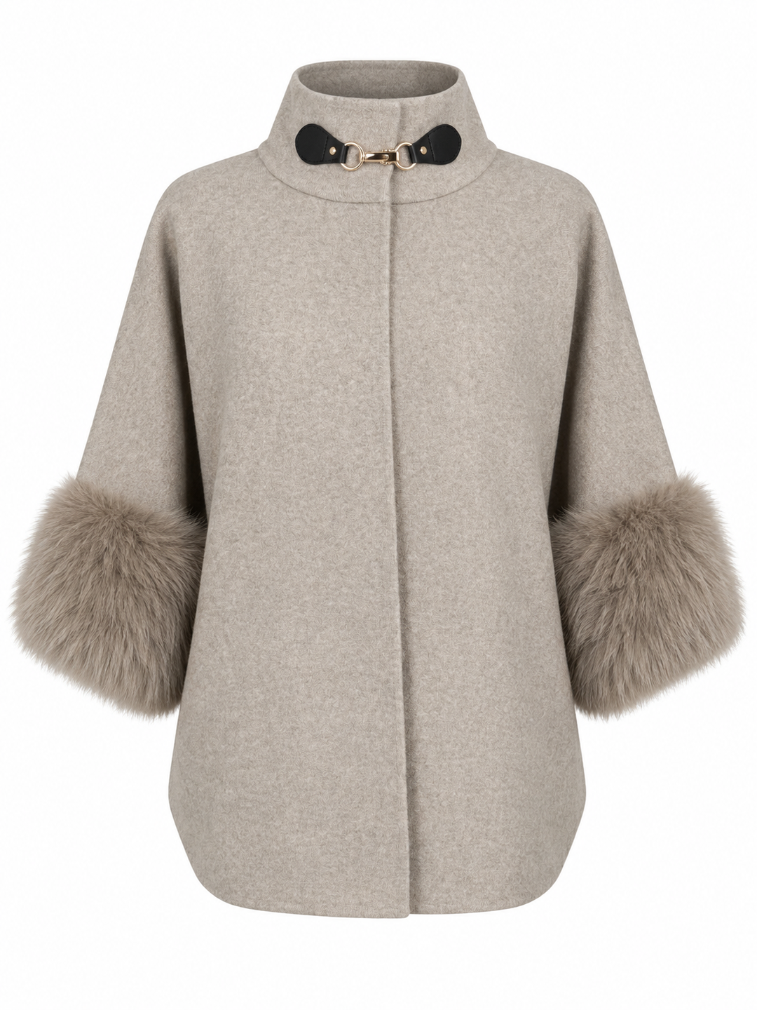 Vivenna Faux Fur Poncho Beige