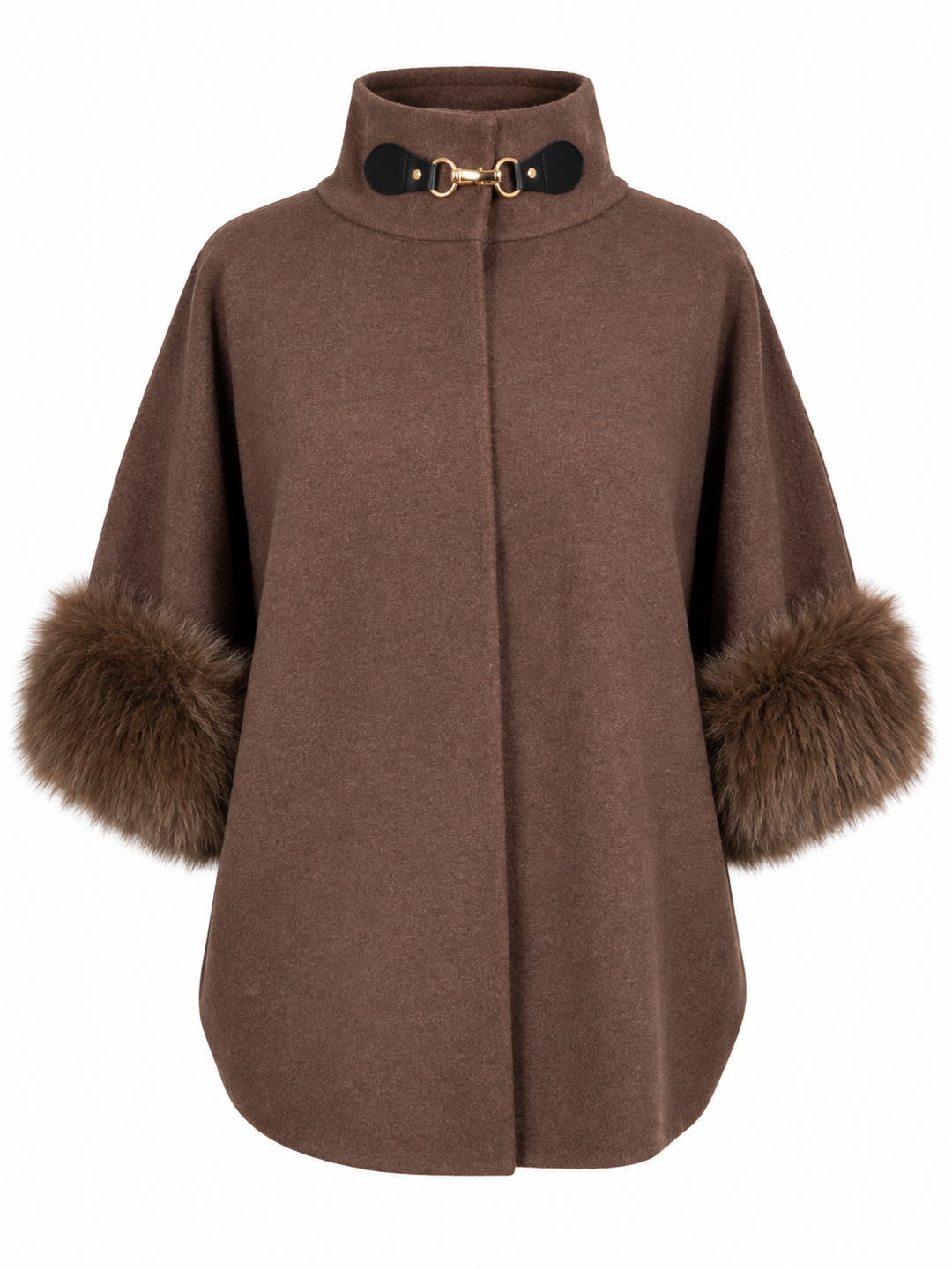 Vivenna Faux Fur Poncho Chocolate