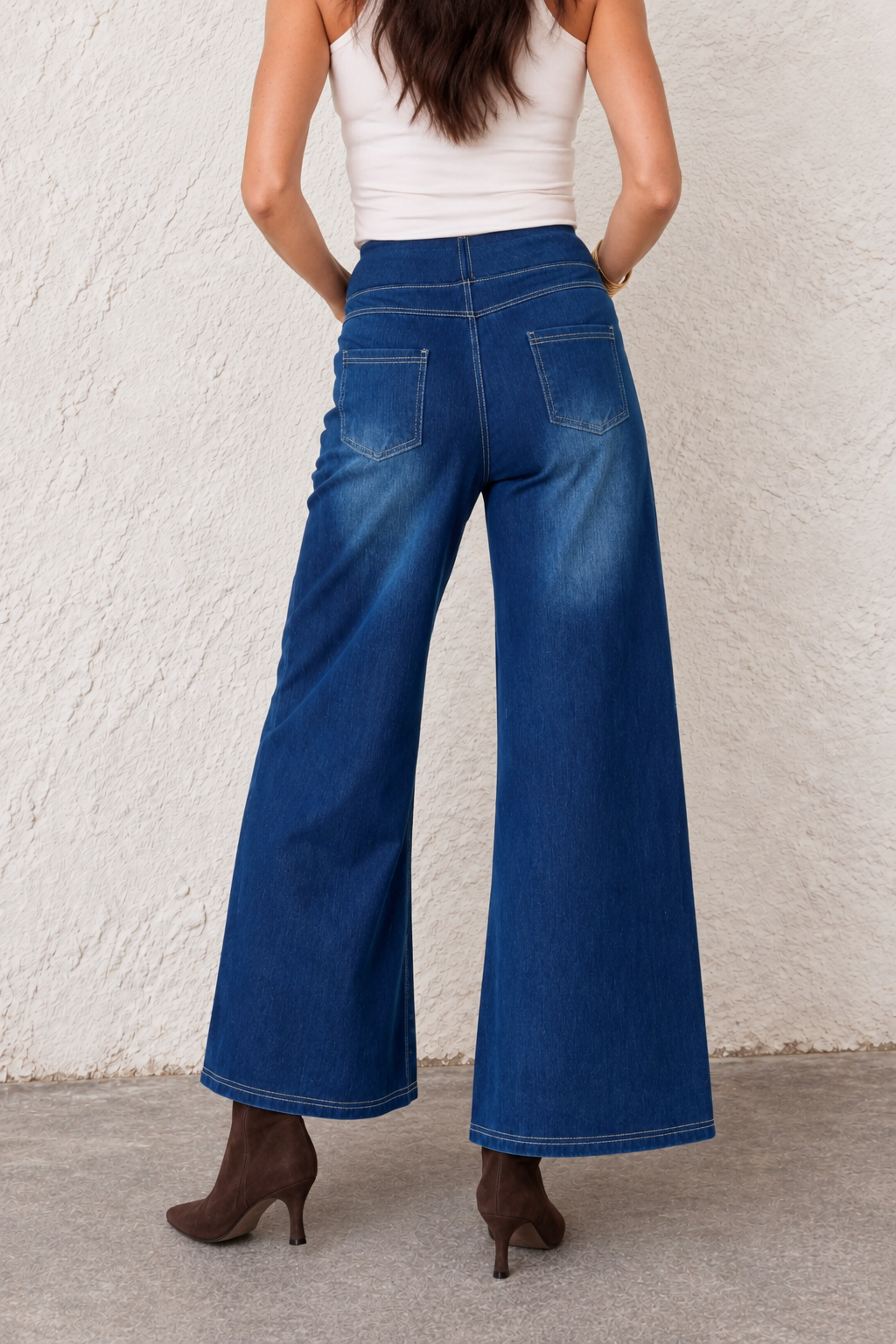 Jade Wide Leg Stretch Jeans Indigo
