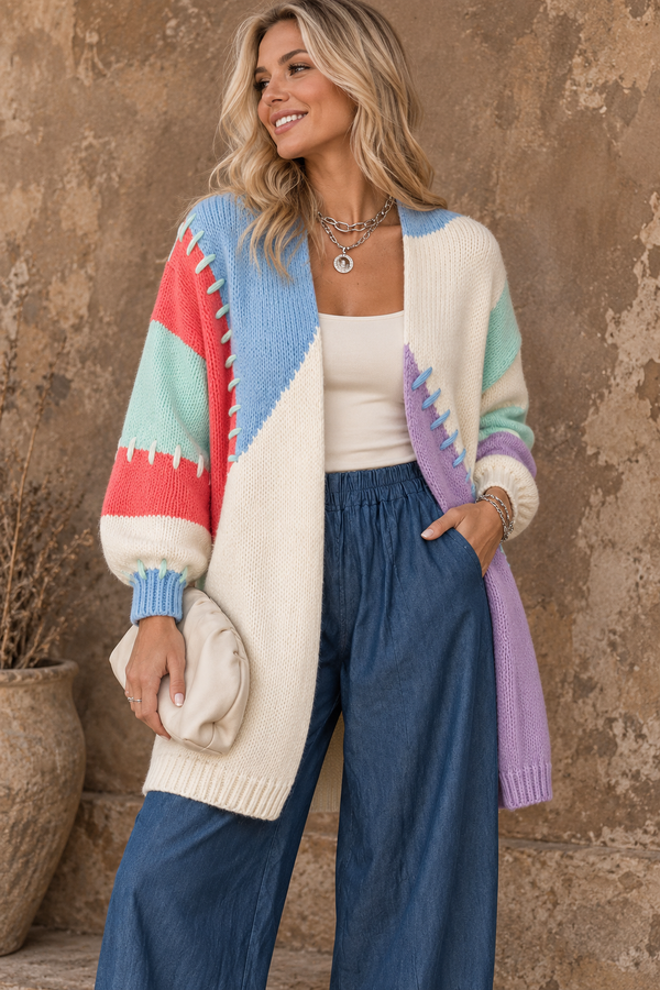 Pastel Stitch Cardigan Cream