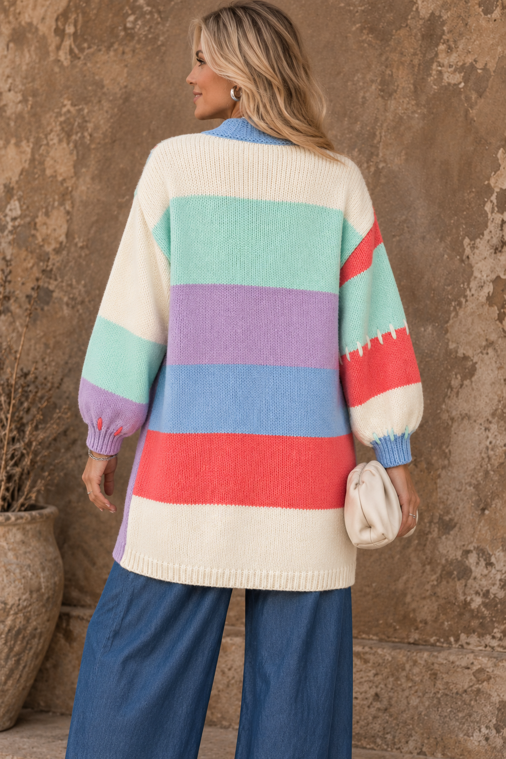 Pastel Stitch Cardigan Cream