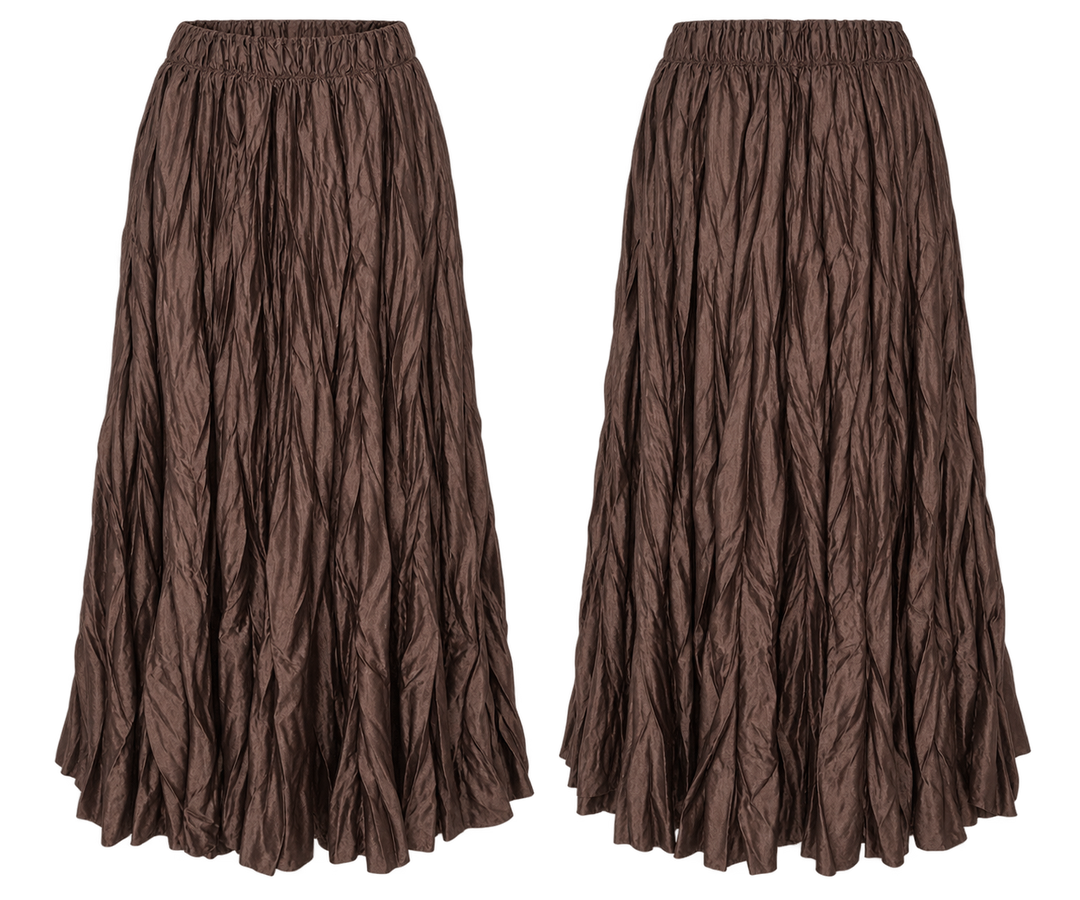 Shirelle Crinkle Maxi Skirt Chocolate