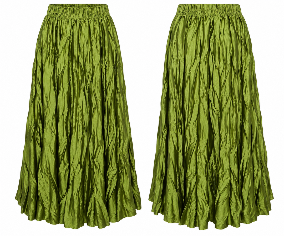 Shirelle Crinkle Maxi Skirt Lime