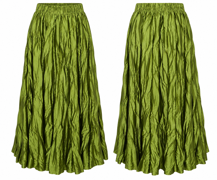 Shirelle Crinkle Maxi Skirt Lime