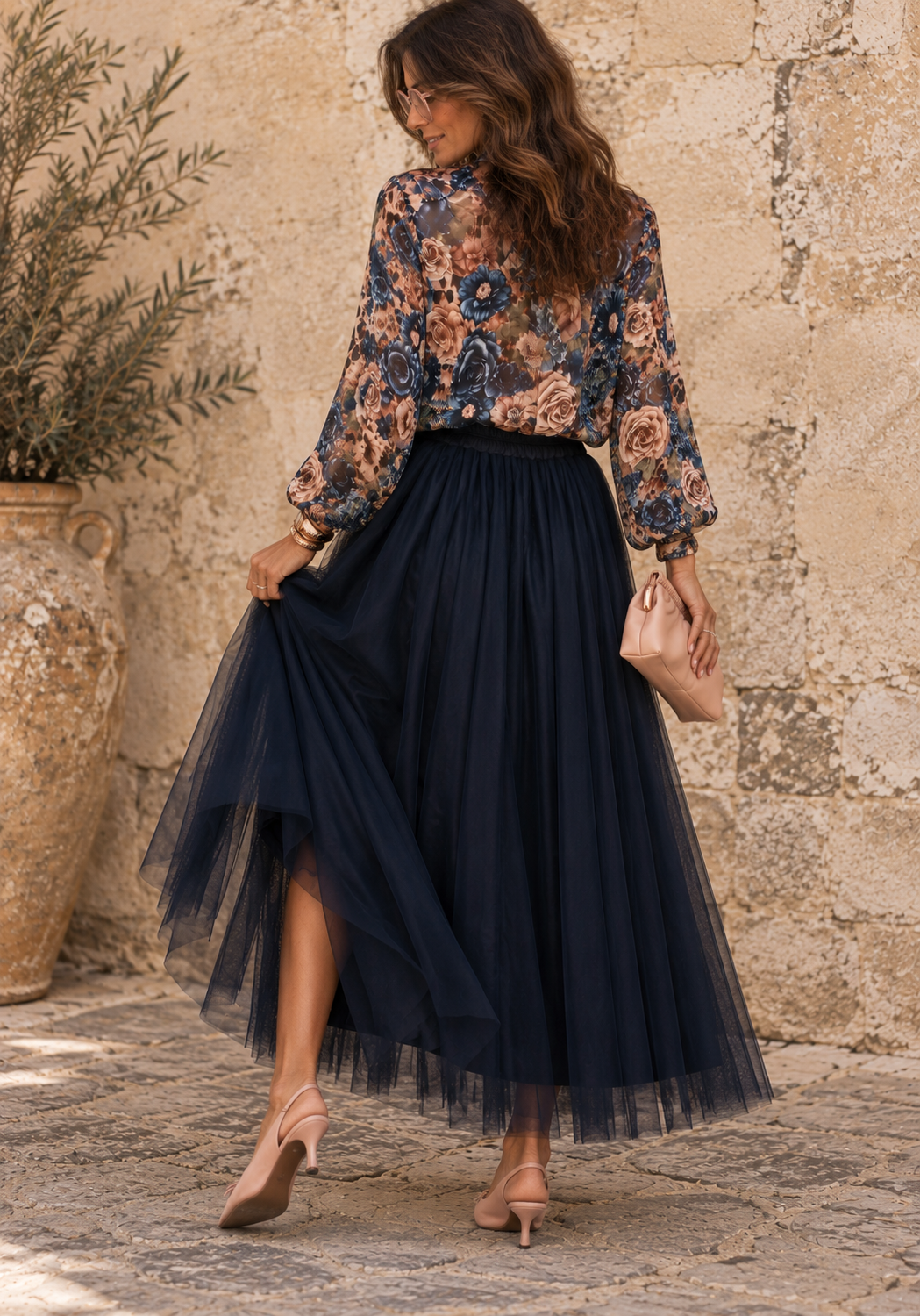 Carrie Tulle Skirt Navy