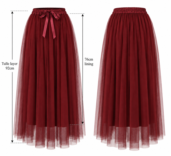 Carrie Tulle Skirt Wine