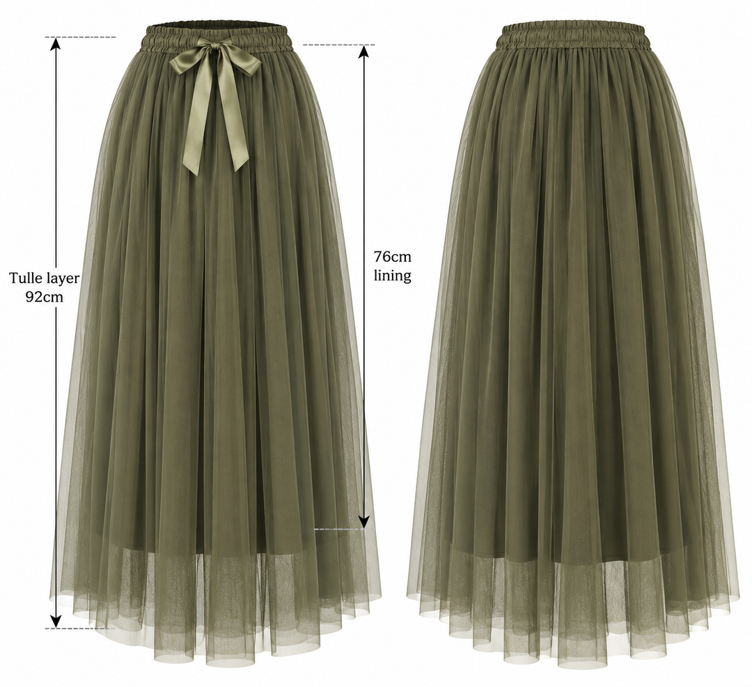 Carrie Tulle Skirt Khaki