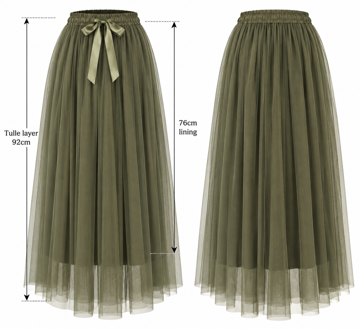 Carrie Tulle Skirt Khaki