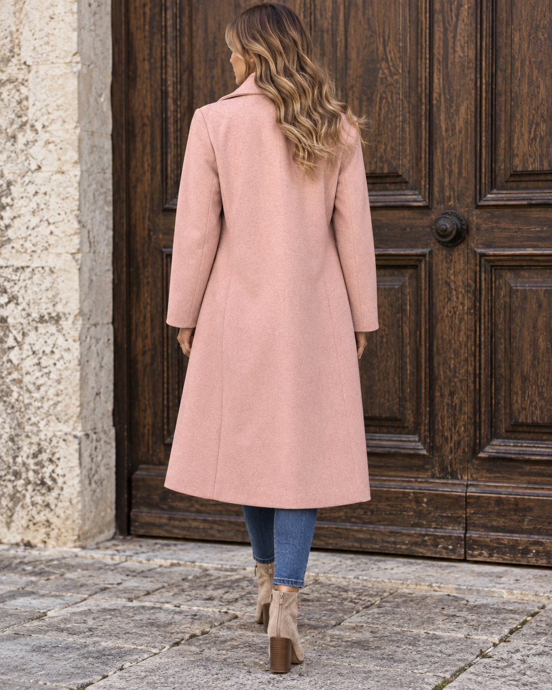 Victoria Longline Coat Baby Pink
