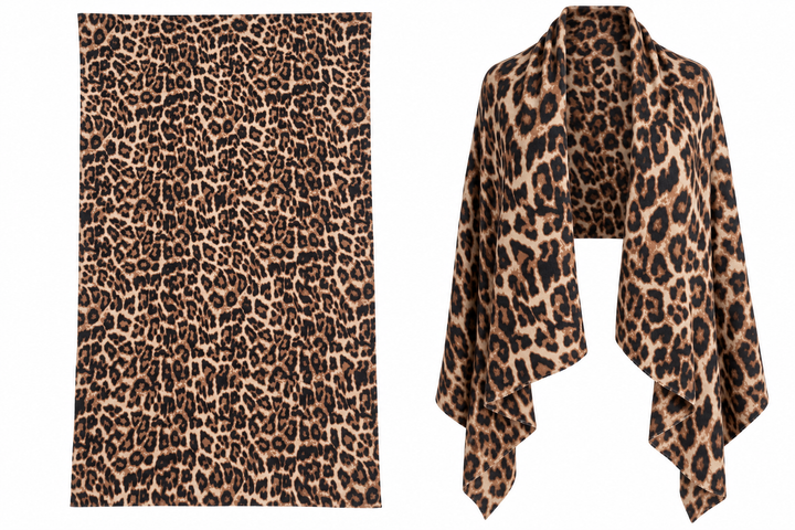 Roxie Leopard Print Scarf Beige