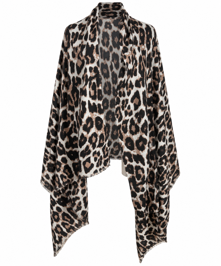 Roxie Leopard Print Scarf Grey
