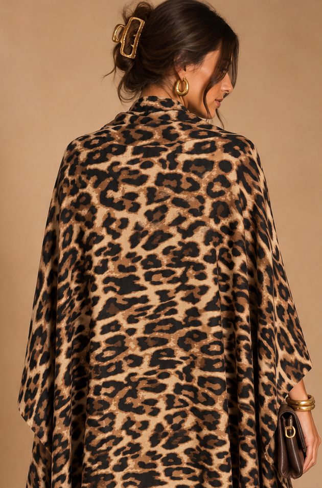 Roxie Leopard Print Scarf Beige