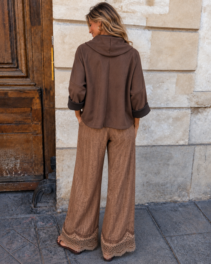 Urban Drape Faux Suede Jacket Chocolate
