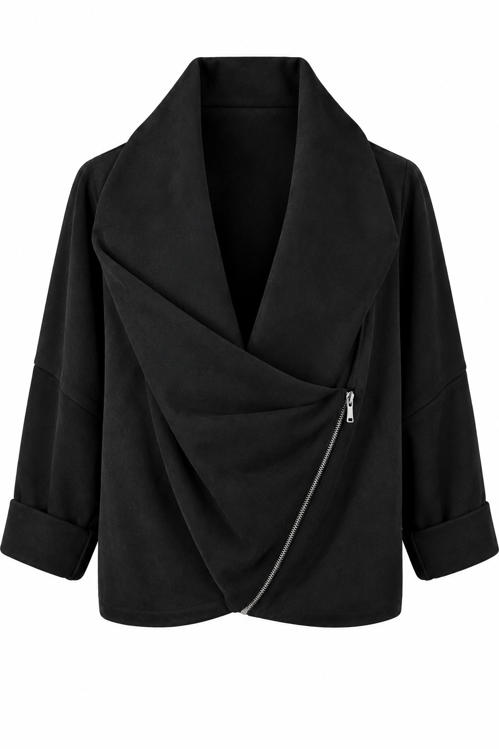 Urban Drape Faux Suede Jacket Black