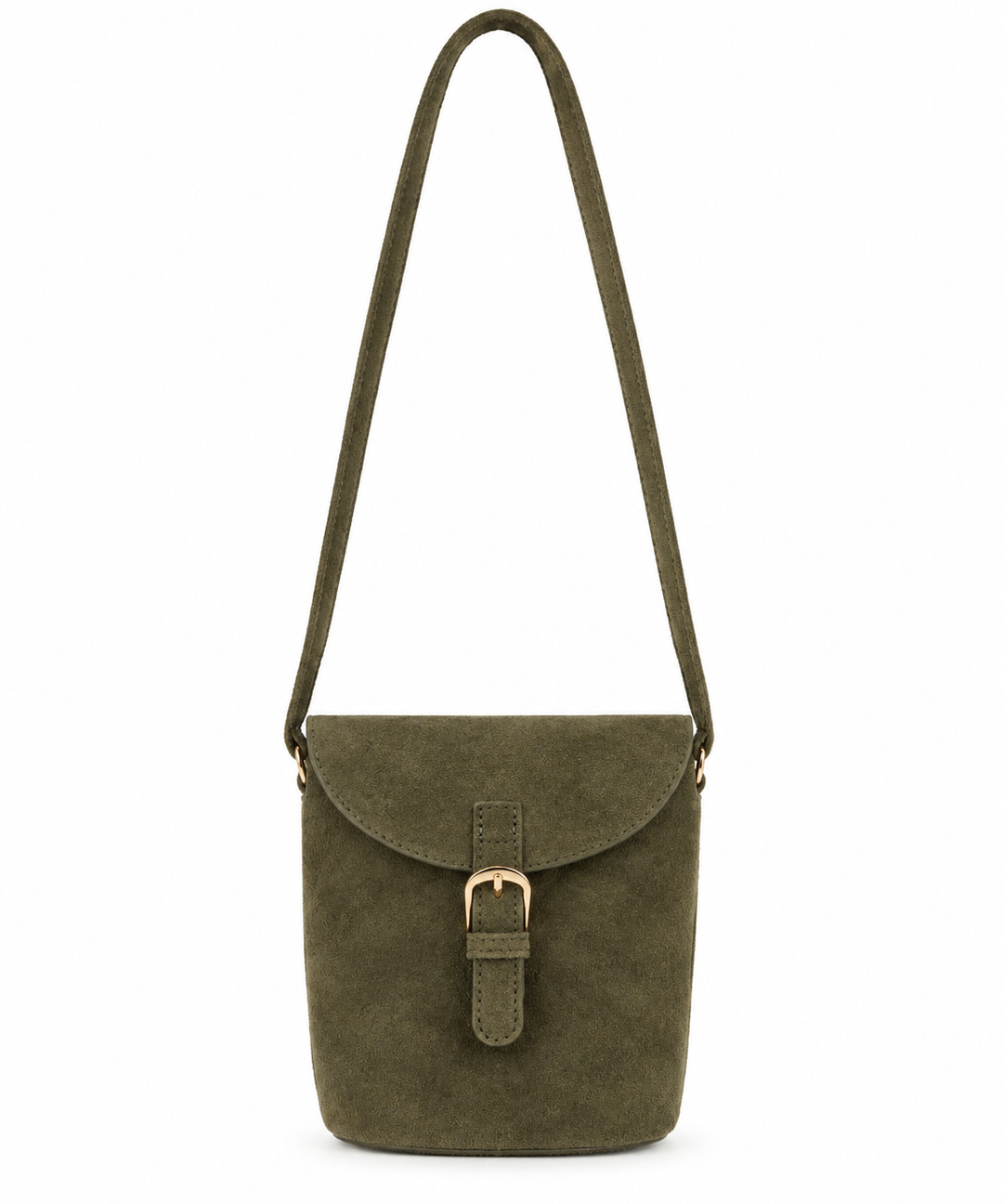 Mabel Faux Suede Messenger Bag Khaki