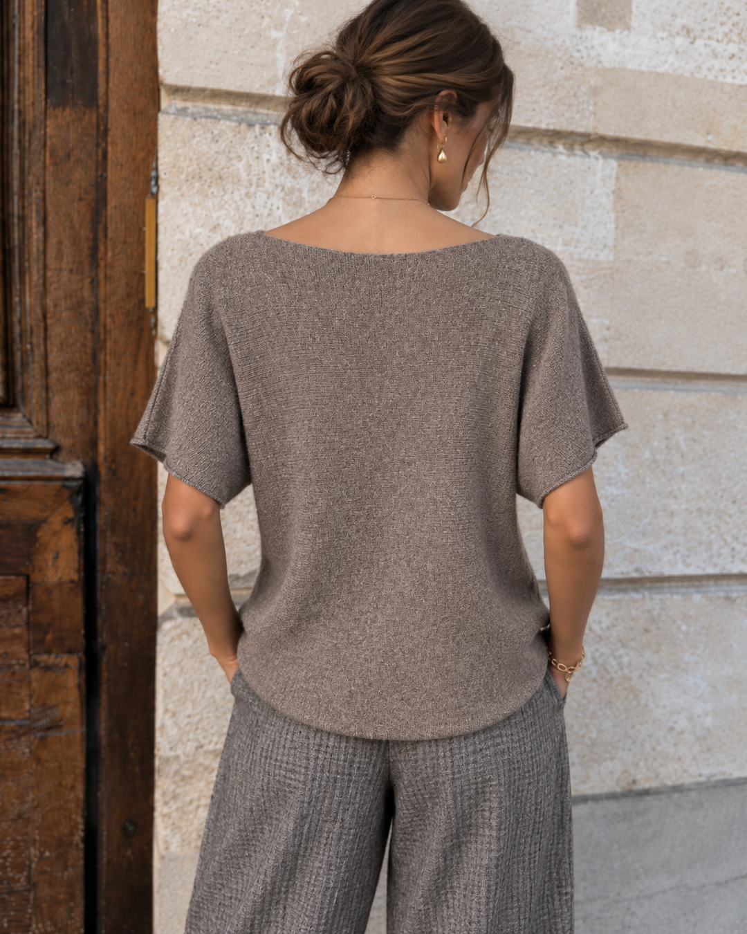 Anabelle Short Sleeved Jumper Mocha