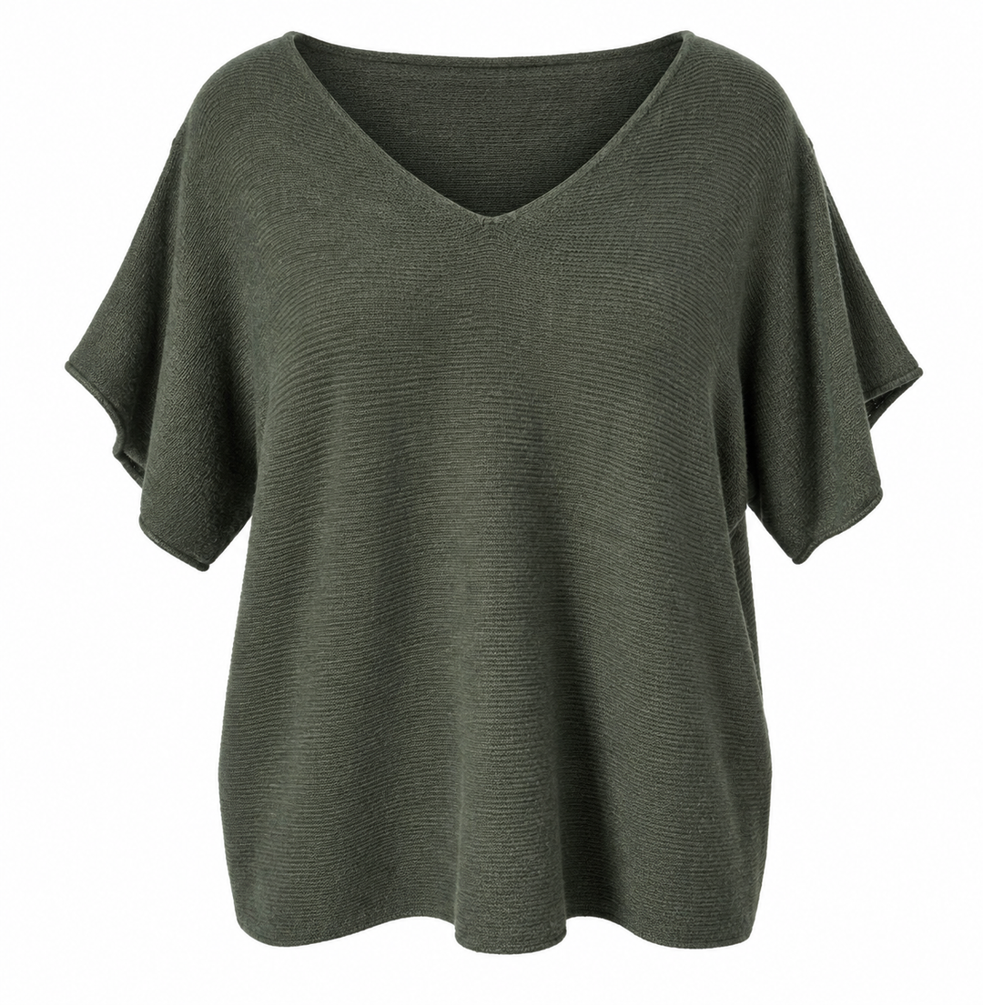 Anabelle Short Sleeved Jumper Khaki