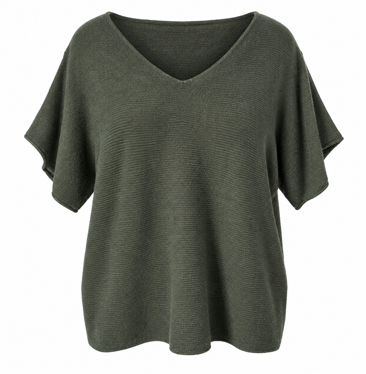 Anabelle Short Sleeved Jumper Khaki