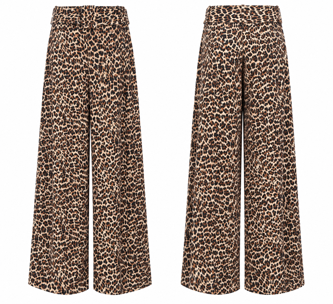 Cassie Belted Trousers Cheetah