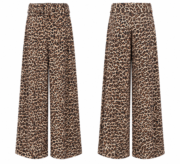 Cassie Belted Trousers Cheetah