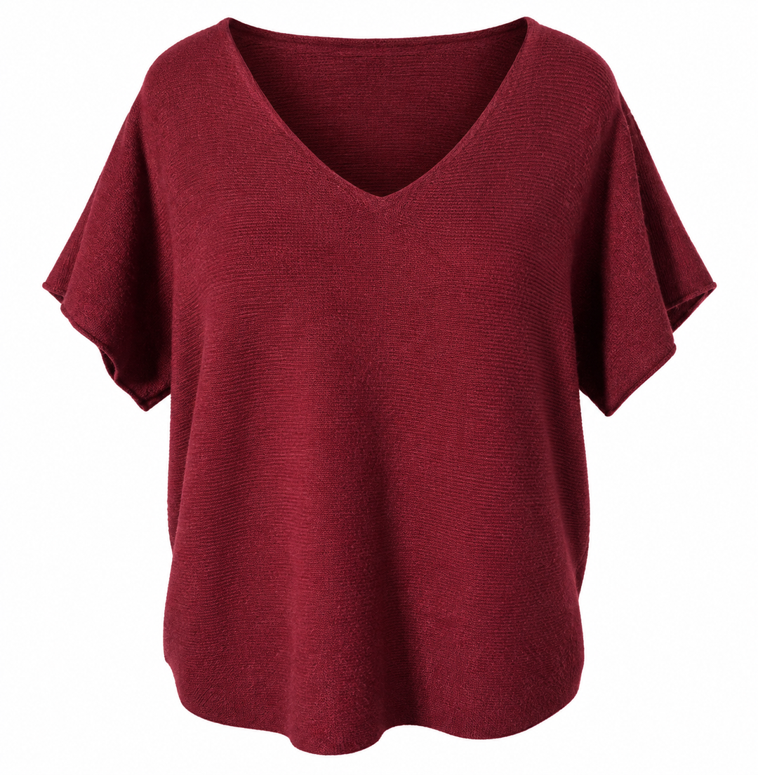 Anabelle Short Sleeved Jumper Wine