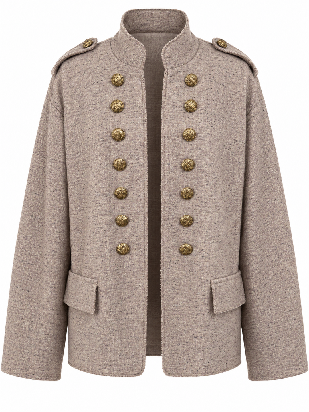 Curved Edge Military Jacket Latte